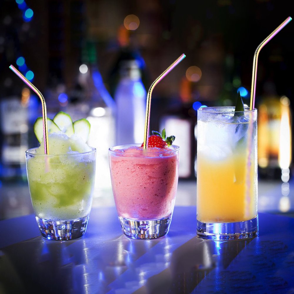 Denshine Stainless Steel Drinking Straws Set of 4 Stainless Steel Straws for 30oz Tumblers Yeti Straw/Metal Straws Straw Cleaner Included(Color)