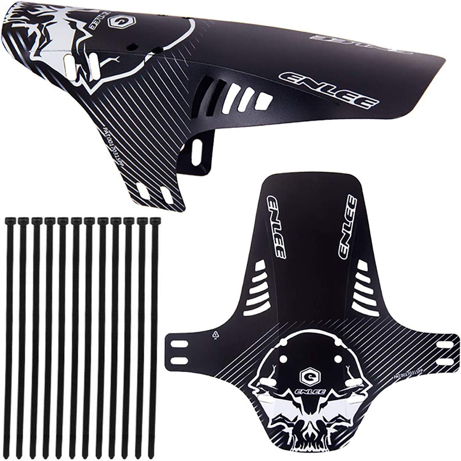 TuoTu 2 pcs Bike Fenders,Mountian Bike Mud Flaps,MTB Mud Guard Front and Rear Compatible,Bike Mudguard Front and Rear Fits 20" 26" 27.5" 29 inch and Fat Bicycle, Folding/Universal (Universal Black)