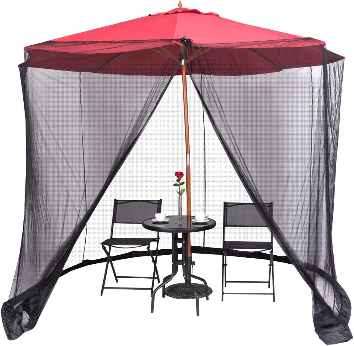 Kabeke Patio Umbrella Mosquito Netting Outdoor Table Umbrella Bug Screen Garden Polyester Insect Net Mesh With Zipper Opening Garden Outdoor Cjp Org In