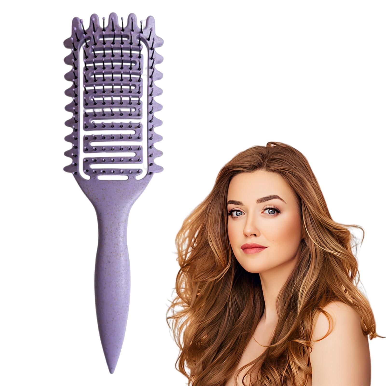 Purple Curl Defining Brush - Soft Bristles for Curly Hair, Define & Shape Curls