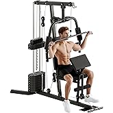 Soozier Home Gym Machine, Multifunctional Gym Equipment with 99lbs Weight Stack, Strength Training Workout Station for Back,