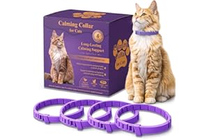 Calming Collars for Cats 4 Pack – Long-Lasting Pheromone Support for Anxiety & Stress – Secure Anti-Slip, Durable & Adjustabl