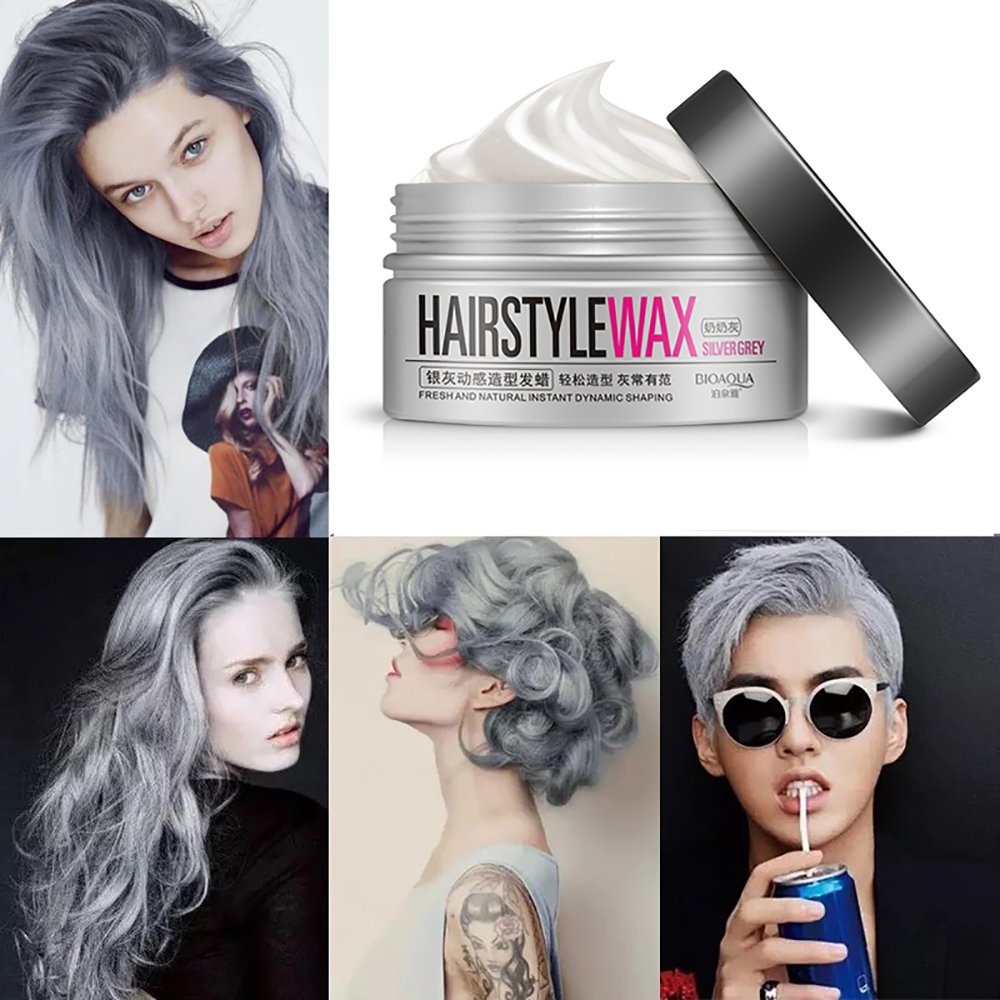 Amazon Com Bioaoua Hairstyle Wax For All Hair Type Silver Gray