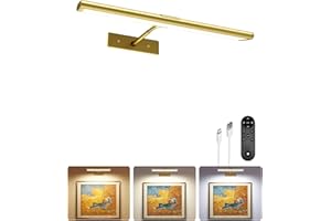 EZVALO 13‘’ Picture Light for Wall, 4800mAh Rechargeable Wireless Remote, Dimmable Magnetic LED Art Display Light with 3 Colo