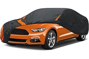 DYTARGET in Full Exterior Car Cover All Weather, Waterproof,UV Resistant, Dustproof Fit BMW 8 Series,Buick Reatta,Chevrolet Camaro,Pontiac Firebird,Lexus SC,Mustang,Jaguar,Subaru WRX etc. Size C4