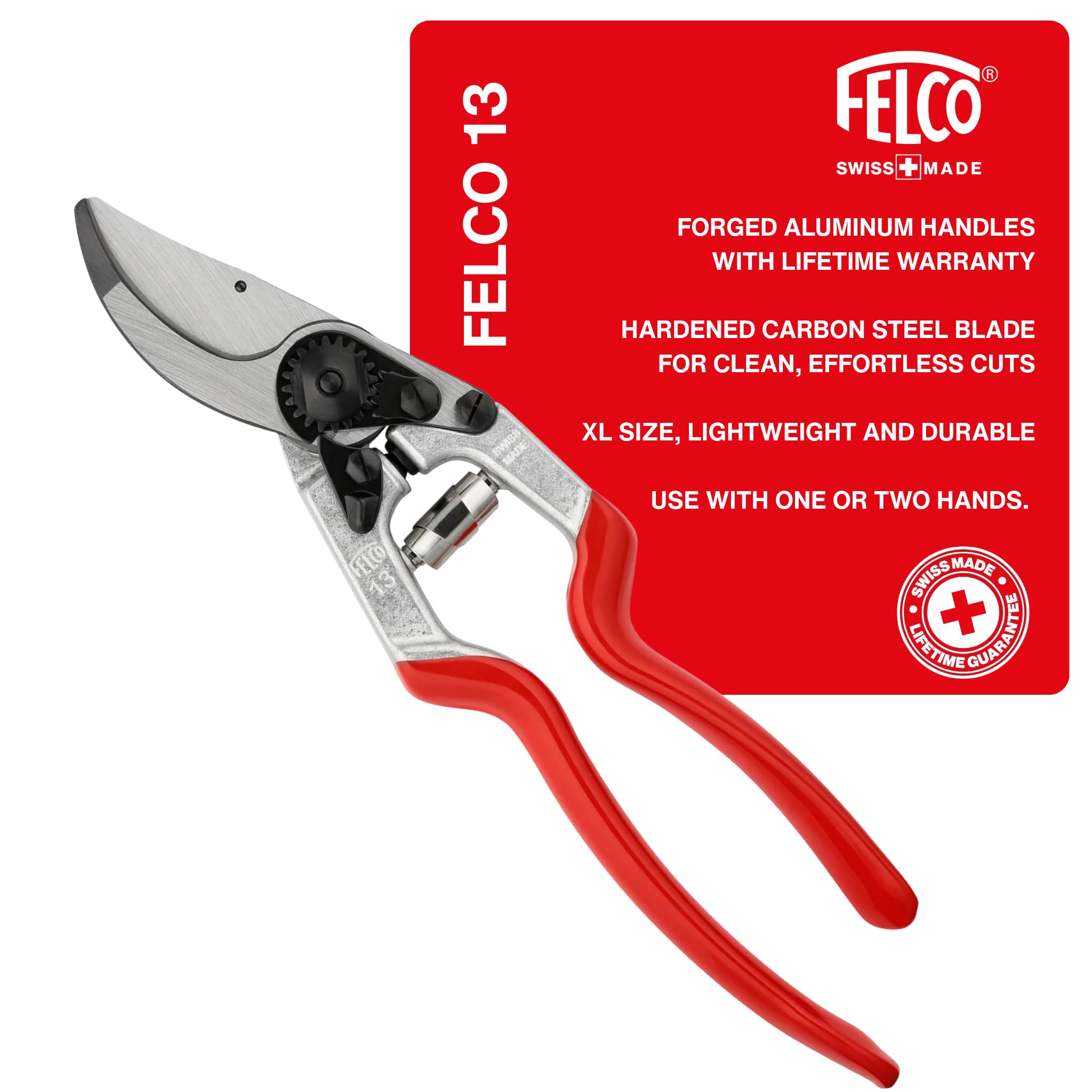 Felco Secateurs Model 13 Multi-Purpose Professional Large Right Hand Ergonomic Handle 30mm Cut Hardened Steel Blade Floristry Garden Horticulture Vineyard Bonsai Topiary Olive Grove Swiss Precision