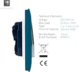 Trendi Switch Midnight Blue 2 Gang 2 Way 240V Screwless Front Plate 10A view 4