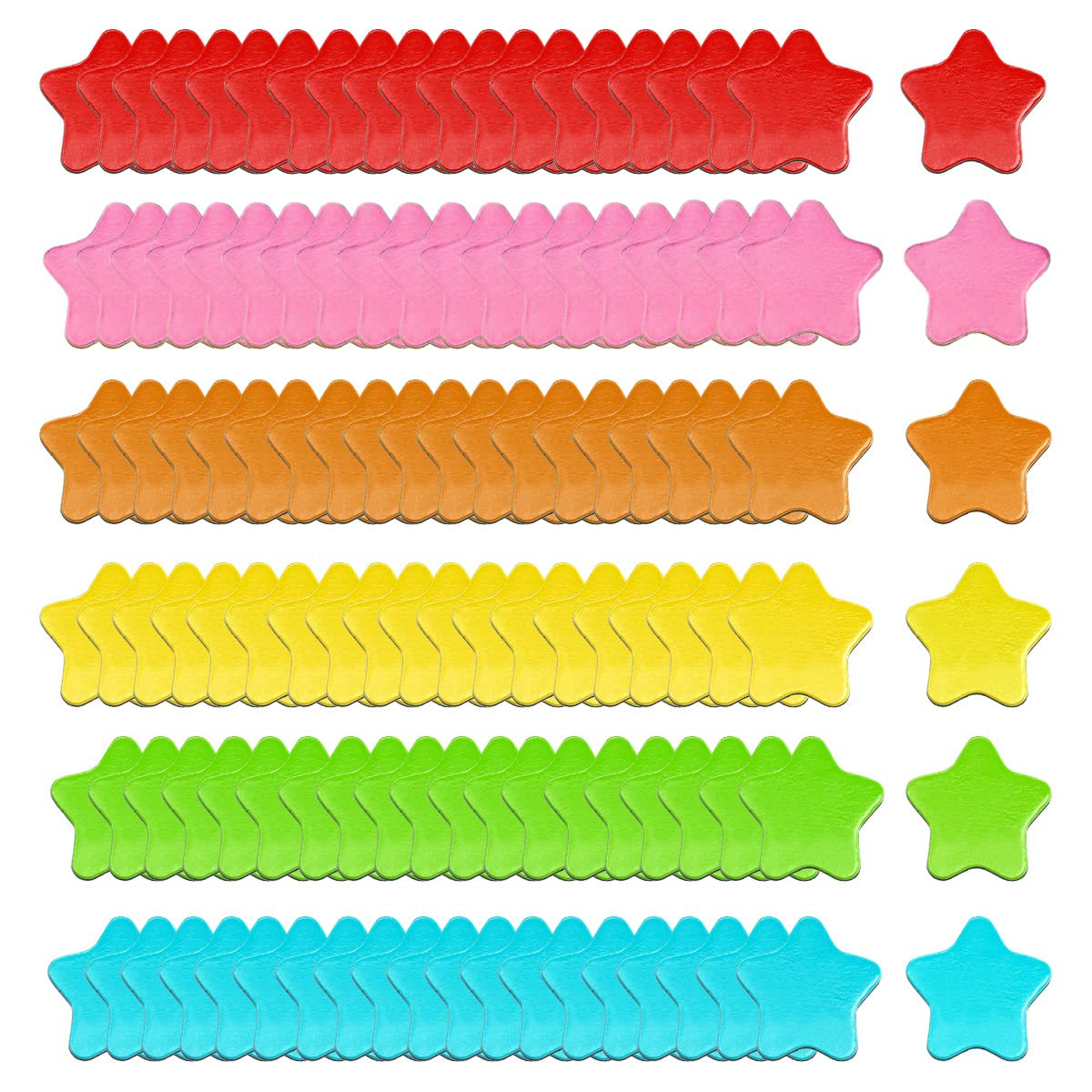120 Pcs Refrigerator Magnets Colorful Stars Shaped Magnets Blackboard Sticker Childrens Race Reward Chart Magnet for Whiteboard Classroom Office Refrigerator (6 Color,2cm)