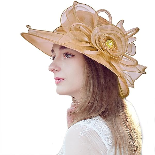 5552 Women\'s Wedding Bridal Derby Fascinators-floral Cloche,bowler&wide Women main image 2