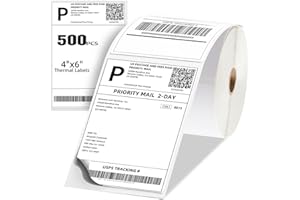 AKOLABEL 4x6 Inch Thermal Labels, Shipping Label Paper 500 Postage Mailing Labels for Thermal Printers Commercial Grade for Ebay UPS Compatible with MUNBYN Rollo Zebra IDPRT, Ultra-Strong Adhesive