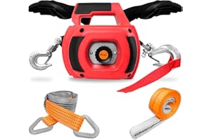 FITHOIST Portable Drill Winch, 1500LB Capacity Hand Winch with 40FT Steel Cable, 360° Swivel Hook, Powered by Cordless Drill for ATV UTV Trailer Loading, Lawn Tractor Pulling, Heavy Lifting & Dragging