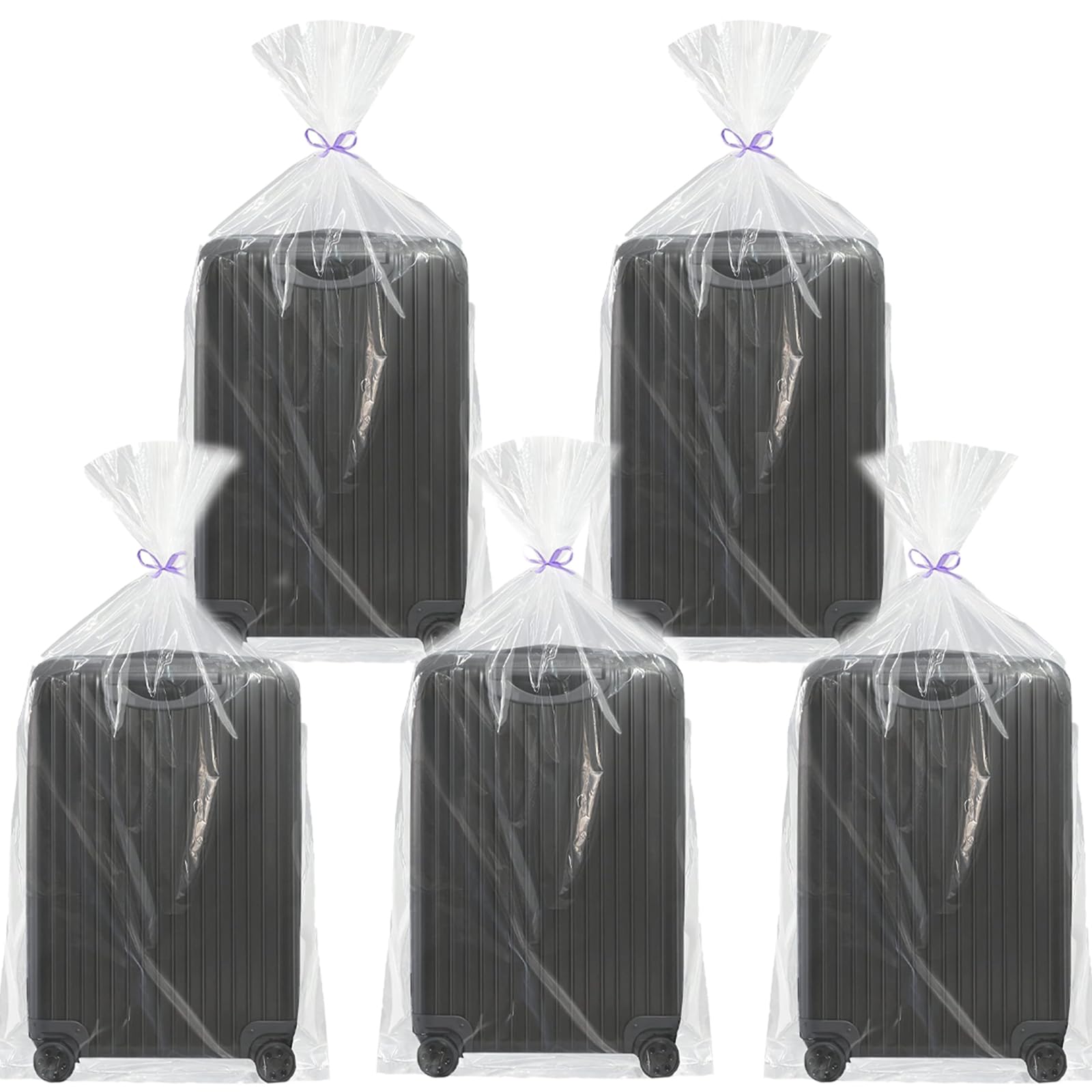RJFUJP 5 PCS Large Clear Plastic Storage Bags, 90 * 120cm (35.4x47.2inch), Heavy-Duty, Waterproof, Reusable, Tear-Resistant, Ideal for Moving, Garage Organization, Garden Storage