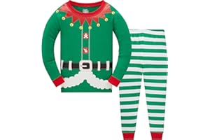 Akyzic Kids Christmas Pajamas 100% Cotton Long Sleeve Matching Holiday Pjs Set Toddler Boys Girls Xmas Jammies 3t -10t