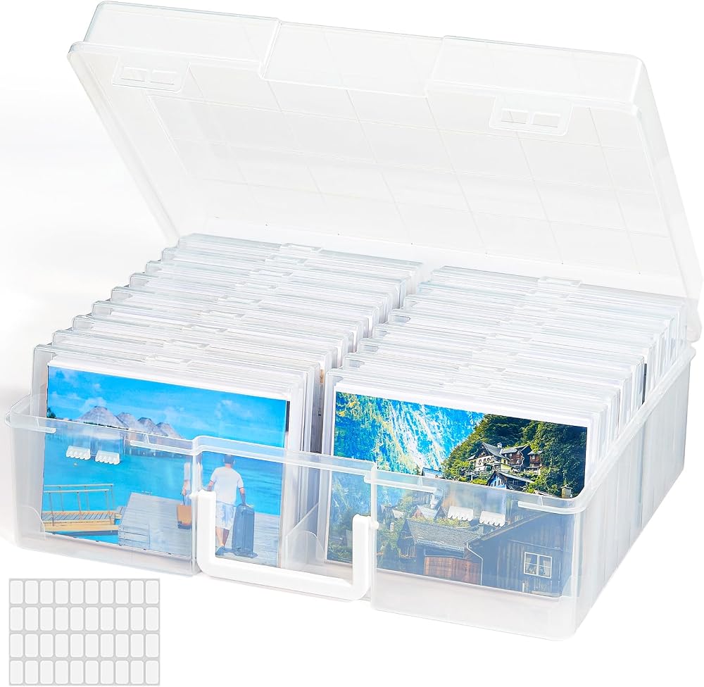 Lifewit Photo Storage Box 4x6 Case 18 Inner Boxes Clear 13.83 x 11.16 in