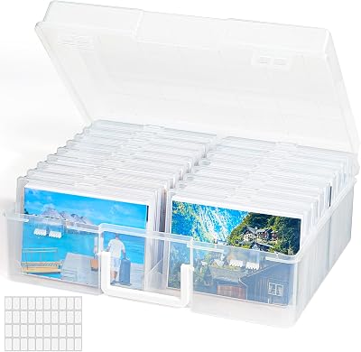 Lifewit Photo Storage Box 4x6 Case 18 Inner Boxes Clear 13.83 x 11.16 in