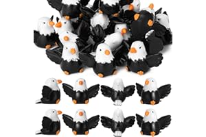 GGSTDDUP 40 Pcs Mini Resin Bald Eagle, Wildlife American Bald Eagle Toy Figure, Patriotic Bald Eagle Bird Figurines, Bald Eagle Garden Statue, Ornaments for Independence Day Party Outdoor Lawn Garden