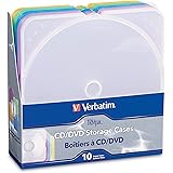 Verbatim CD/DVD Color TRIMpak Cases - 10pk, Assorted