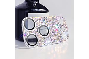 Cavdycidy Bling Diamond Camera Lens Protector Compatible with iPhone 17 Pro Max, Metal Glitter Gem Camera Cover，9H Tempered G