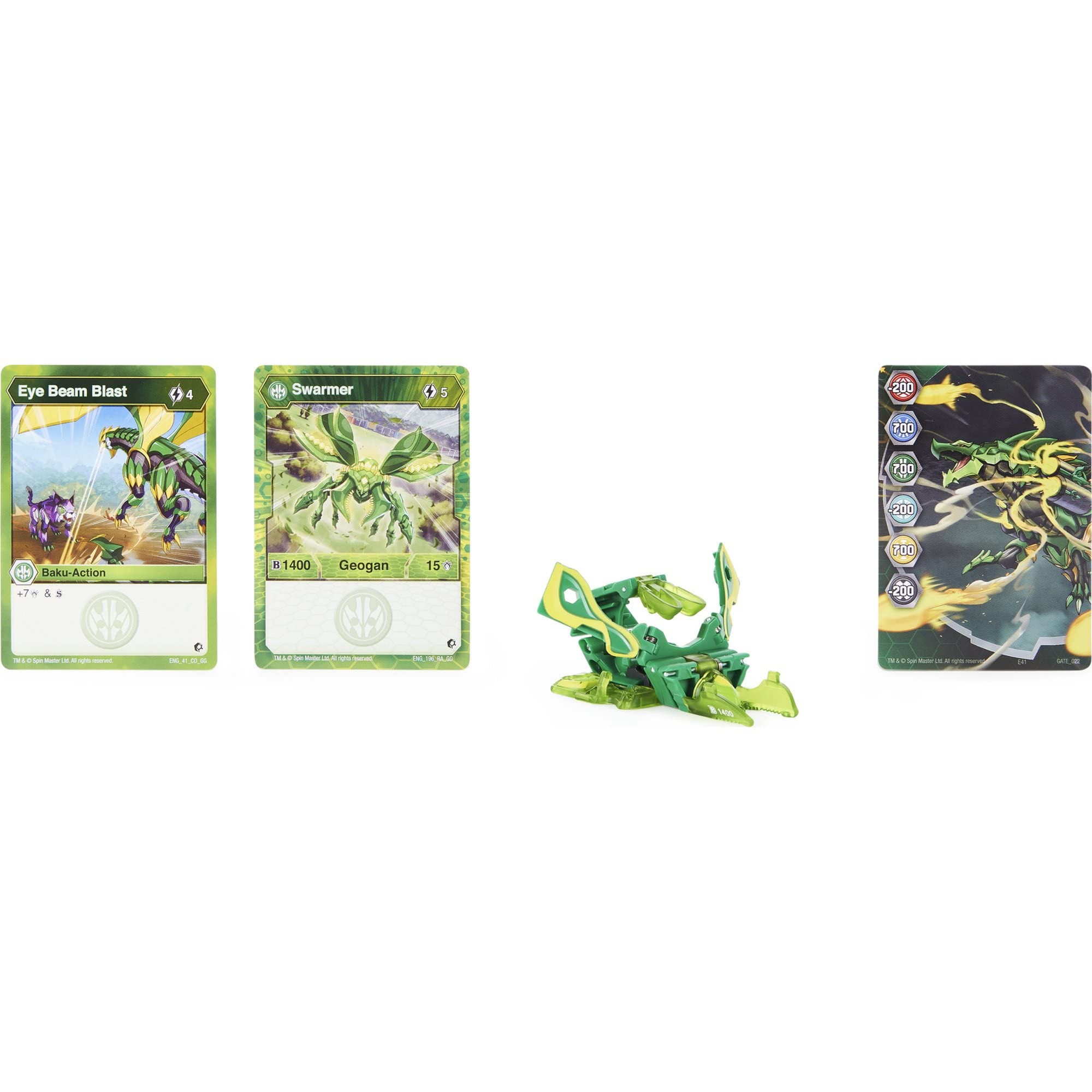 BAKUGAN Geogan Rising Ventus Swarmer Geogan, Figura Combinabile Viloch (Parte 7/7), Con Carte Collezionabili