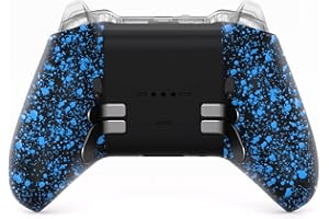 eXtremeRate Replacement Bottom Shell Case for Xbox Elite Series 2 Controller, Textured Blue Non-Slip Back Housing Shell, 3D Splashing Cover for Xbox Elite Series 2 Core Wireless Controller Model 1797