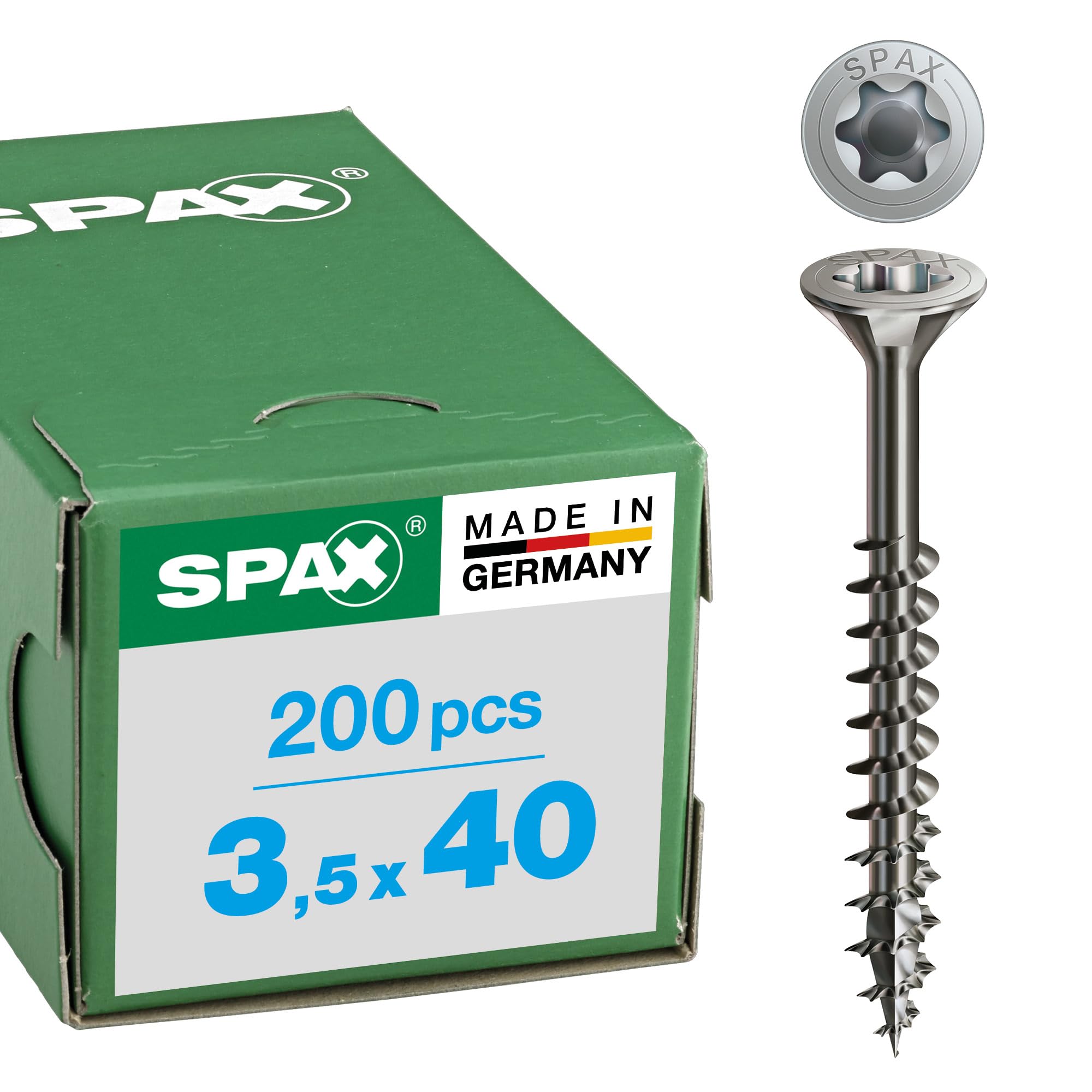 Spax T-Star Plus – All-Purpose Screw, Countersunk Head, T, 4Cut, Partial Thread, Stainless Steel A2, 1.4567 – 0197000350303, 0197000350403 — image 1
