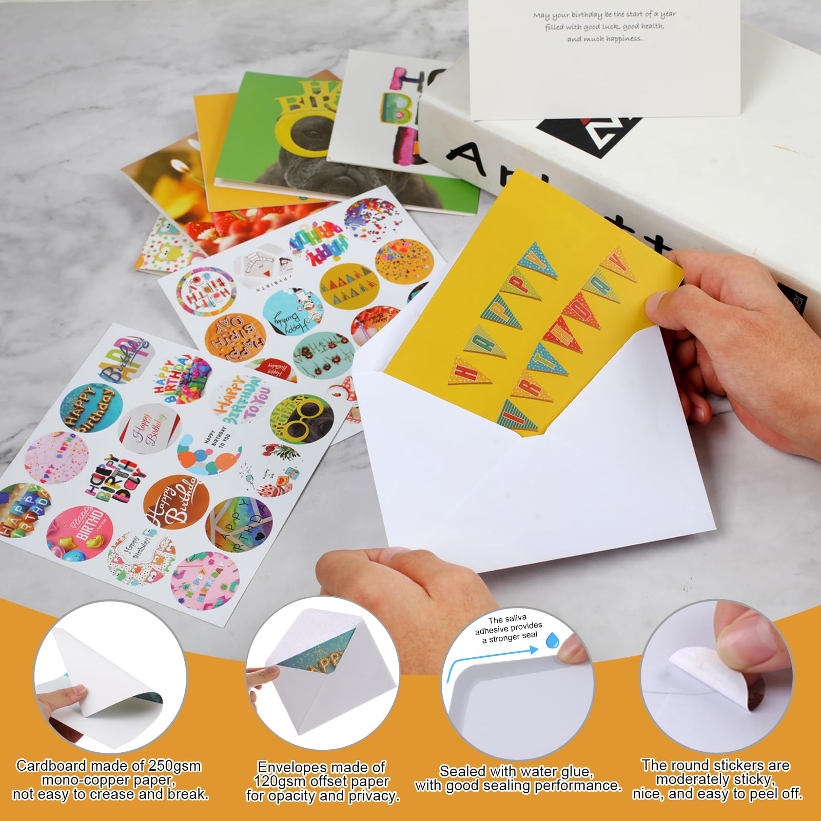 Joyberg 32 PCS Happy Birthday Cards Bulk with Envelopes, 4x6 Assorted Birthday Cards