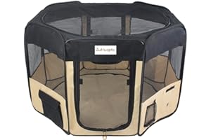 ZuHucpts 48" Portable Foldable Pet Playpen Exercise Pen for Dogs Puppies/Cats | Indoor/Outdoor Use