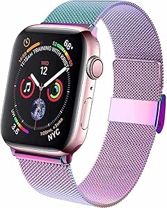 ZSUOOP Bands Compatible with Apple Watch Bands milanese 38mm 40mm 42mm 44mm,Magnetic Stainless Steel Mesh Strap Replacement for iwatch Series 6/5/4/3/2/1/SE Women/Men