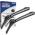 ATTKE OEM Quality Front Windshield Hook Wiper Blades OE Original Style (22″+22″ Front Windshield Wiper Blade Set)