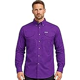 Tiger Hill Men's Long Sleeve Fishing Button Down Shirt, Breathable Outdoors Casual Lightweight Shirt