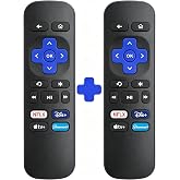 (2 Pack) Replacement Remote for Roku Box, for Roku Express, for Roku Player | for Roku Premiere, for Roku 1,2,3,4.Not for TV or Stick. No Setup Required, 4 Streaming Shortcuts, No Power &amp; Volume Buttons
