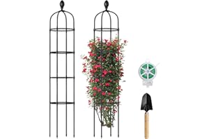 Huvai 2 Pack 6Ft Tall Garden Obelisk Trellis for Climbing Plants Outdoor, Rustproof Plant Trellis Garden Tower Trellis for Potted Plant Climbing, Flowers Vegetable Cucumber Trellis