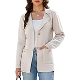 KateModa Women's Sweater Blazers Bussiness Casual Jacket Long Sleeve Cardigan Button Front Lapel Suit with Pockets