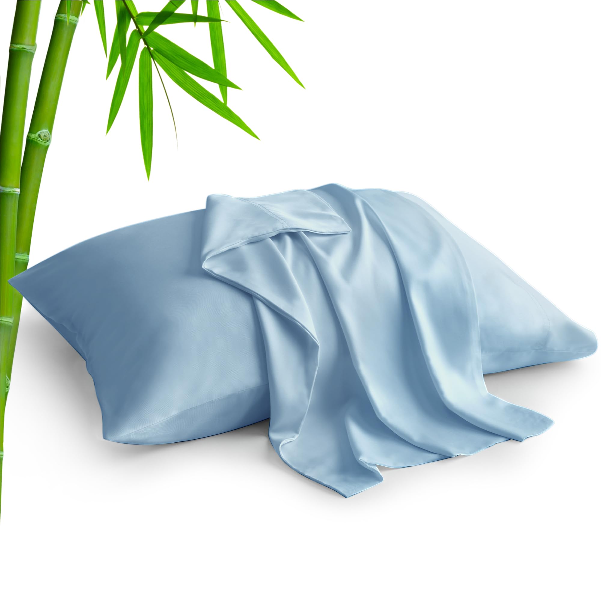 Photo 1 of ***FACTORY SEALED***BEDELITE Standard Pillow Cases Set of 2, Rayon Derived from Bamboo, Cooling Pillow Cases for Hot Sleepers & Night Sweats, Breathable Silky Soft Envelope Pillowcases(Blue, 20"x26")