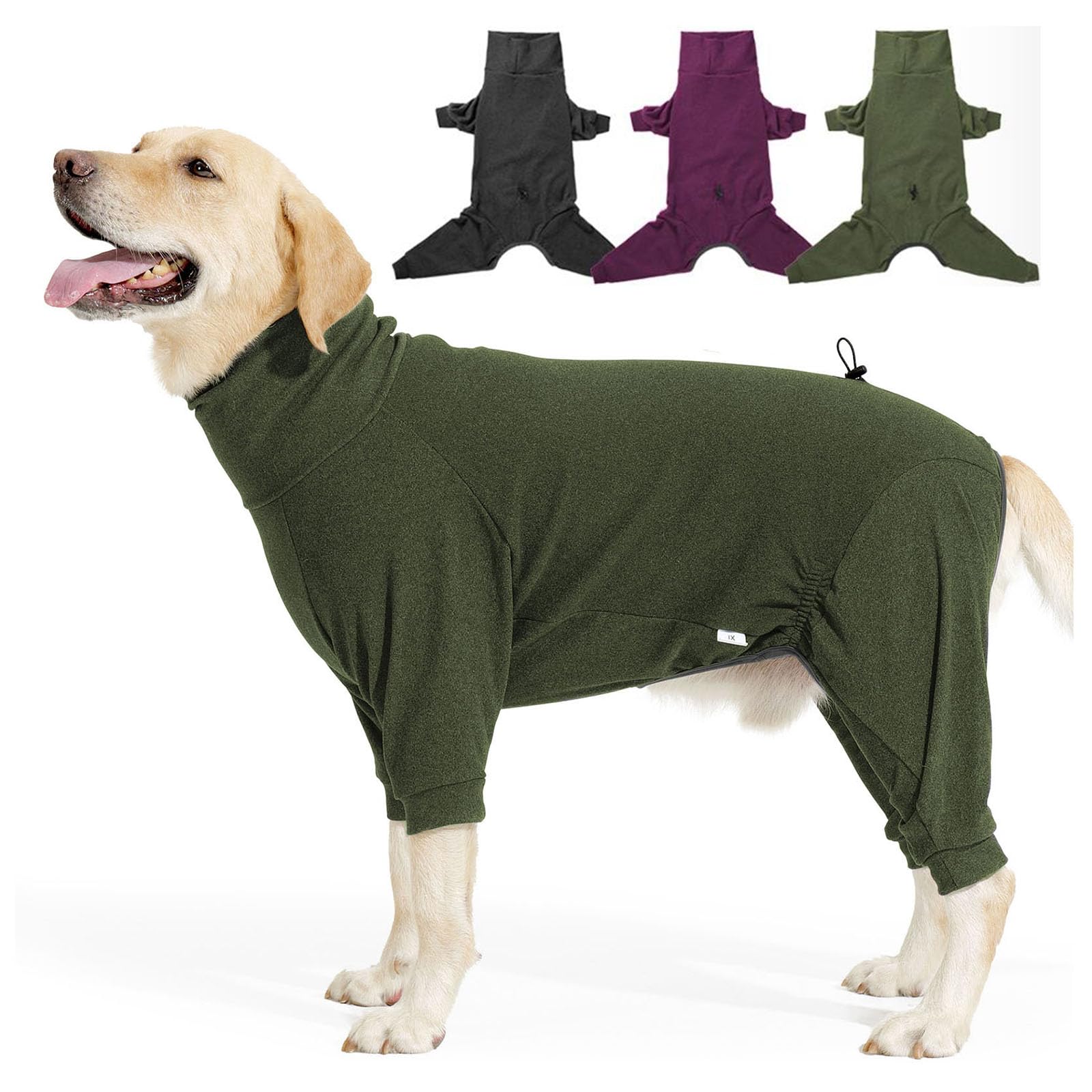 LIANZIMAU Warm Fleece Dog Coat with Legs - Full Body Winter Jacket for Small, Medium & Large Dogs