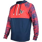 Zubaz NFL Men's Team Color Block Lightweight 1/4 Zip Hoodie with Camo Lines (Small - 5XL)