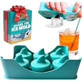 Silicone Shark Fin Ice Cube Tray, 100% Food Grade, BPA-Free Sharkweek Shark Gifts, Dishwasher Safe Silicone, Shark Party or Birthday Gift, Upright-Floating Fin Ice Mold