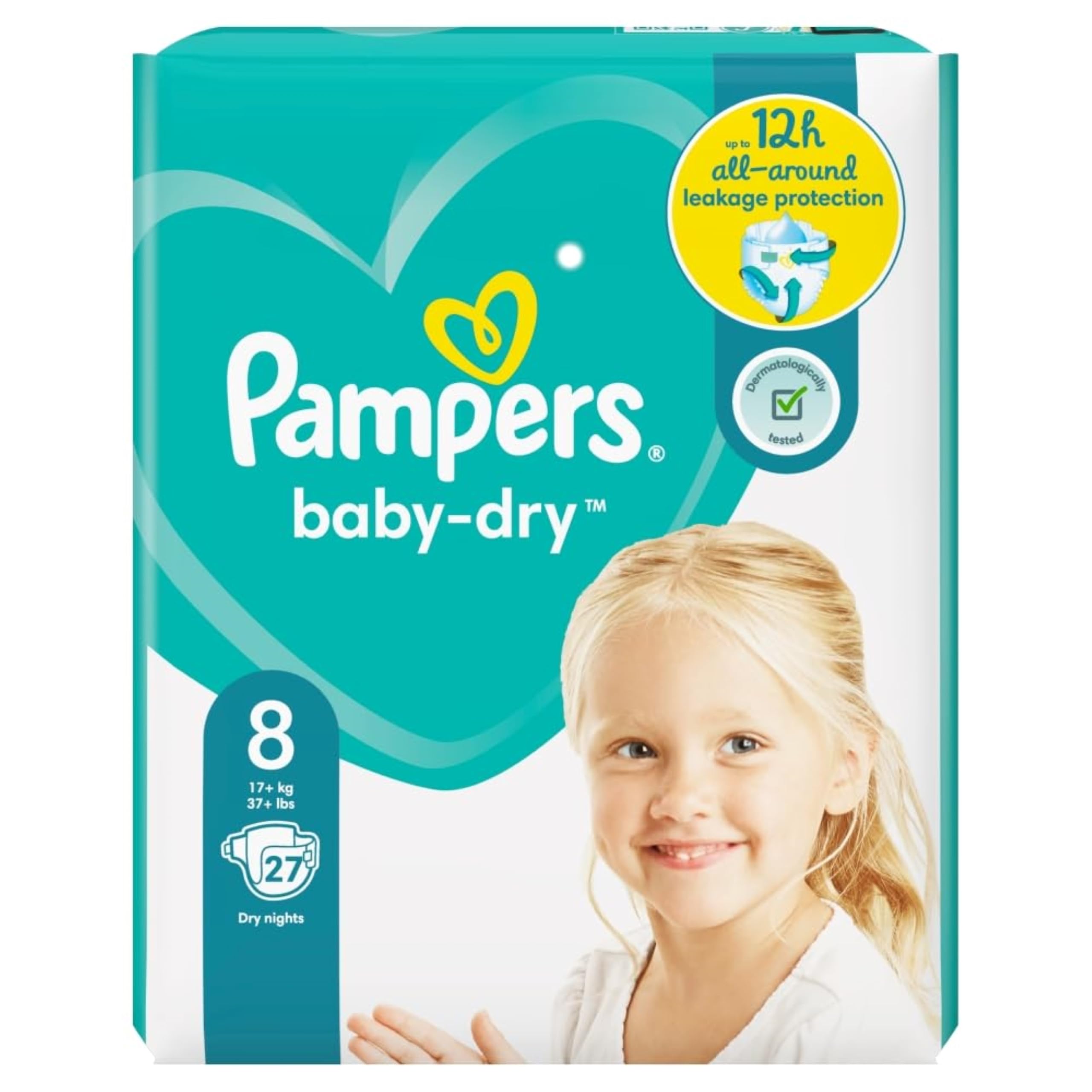 Pampers Baby-Dry Nappies Size 8 (27 Nappies)