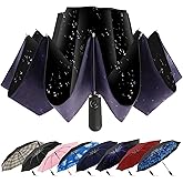 ZDSSM Compact Inverted Travel Umbrella, Automatic Open Close, 9-Rib 46 Inch Windproof Umbrella, Waterproof UPF 50+, Portable Umbrellas for Men, Women, Travel, and Daily Use