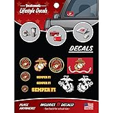 United States Marine Corps - 11 Piece USMC Licensed Stickers for Car Truck Windows, Phones, Tablets, Laptops - Large Military Decals from .5" to 5.7" Car Decals Military
