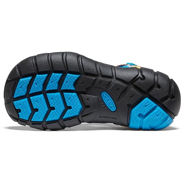 KEEN UNISEX CHILD SEACAMP 2 CNX CLOSED TOE SANDAL, VIVID BLUE/ORIGINAL TIE DYE, 13 LITTLE KID US