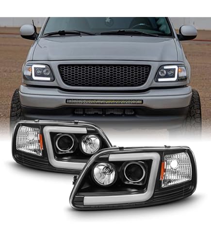 F150 Head Lights Clear LED Headlight &amp; Corner Light Set (Black Housing) For 1997-2004 Ford F-150 &amp; Expedition Clear Led Headlights F150 Expedition