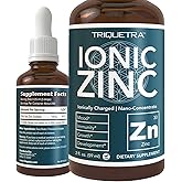 Ionic Liquid Zinc – 8 Month Supply, Adjustable Dosing for Adults – High Absorption, Vegan, Glass Bottle – Supports Immune System, Brain & Thyroid Health – Essential Mineral Supplement (2 oz)