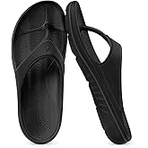 Mens Comfort Flip Flops, Arch Support Beach Sandals with Cushion & Non-Slip Sole Durable for Indoor Outdoor