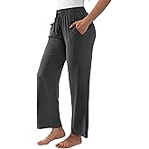 Joyaria Bamboo Viscose Pajamas Pants Women Cooling Loose Wide Leg Lounge Bottoms Lightweight Soft Sweatpants with Pockets