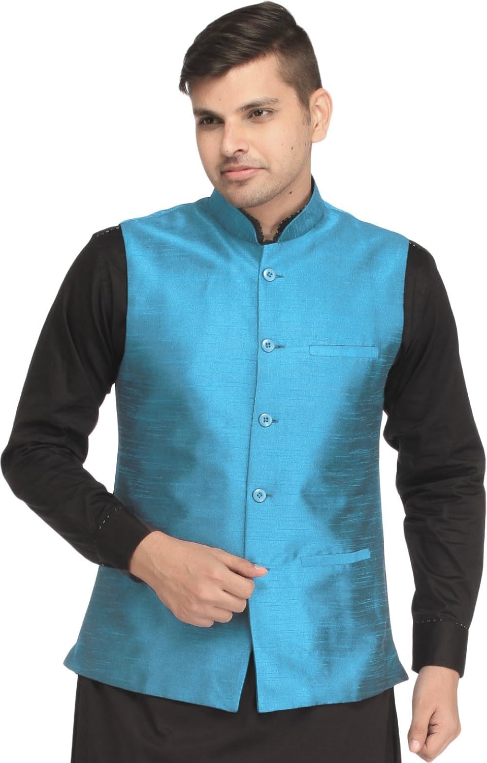 exotic india men's silk waistcoat spe97