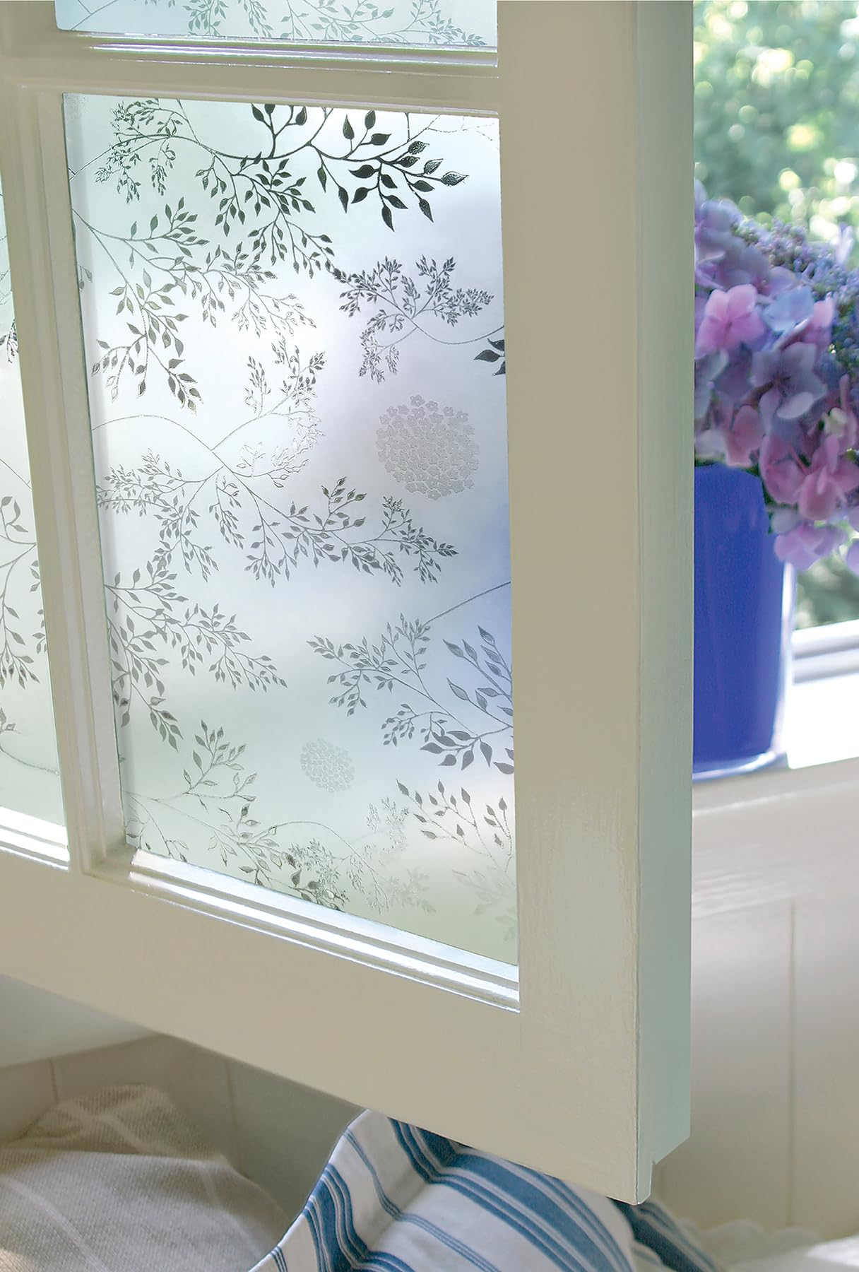 Photo 1 of Artscape Elderberry | Decorative Privacy Window Film with Textured Glass Pattern | Non-Adhesive & UV Protection | Easy to Apply & Removable | 36 x 72 Inches | Made in USA