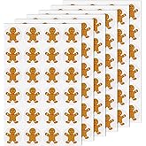 960PCS Christmas Gingerbread Man Decals - 1.18 Inch Round Self-Adhesive Stickers for Envelopes, Presents & Holidays, 40 Sheets