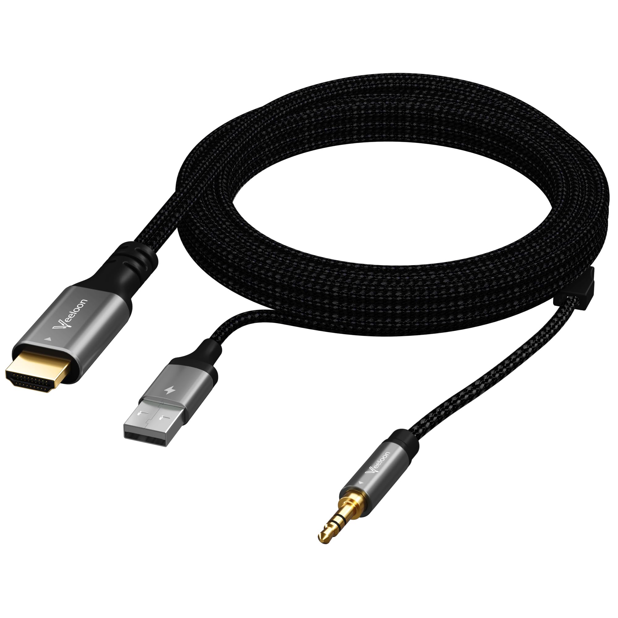 Photo 1 of HDMI ARC to 3.5mm AUX Audio Extractor Converter Cable 8 FT, USB Powered ARC/eARC to Stereo Male Adapter Splitter,192KHz PCM for TV Sound System Speaker Soundbar Home Theater Amplifier,Plug & Play