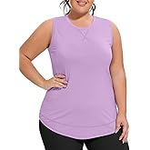COOTRY Plus Size Workout Tank Tops for Women Sleeveless Yoga Athletic Gym Running Shirts